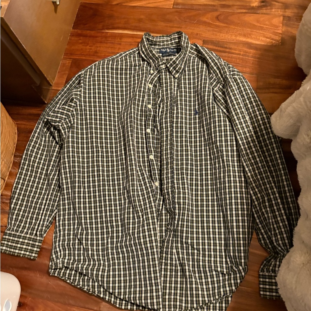 Ralph Lauren Green Casual Button‎ Down Shirt (0997)